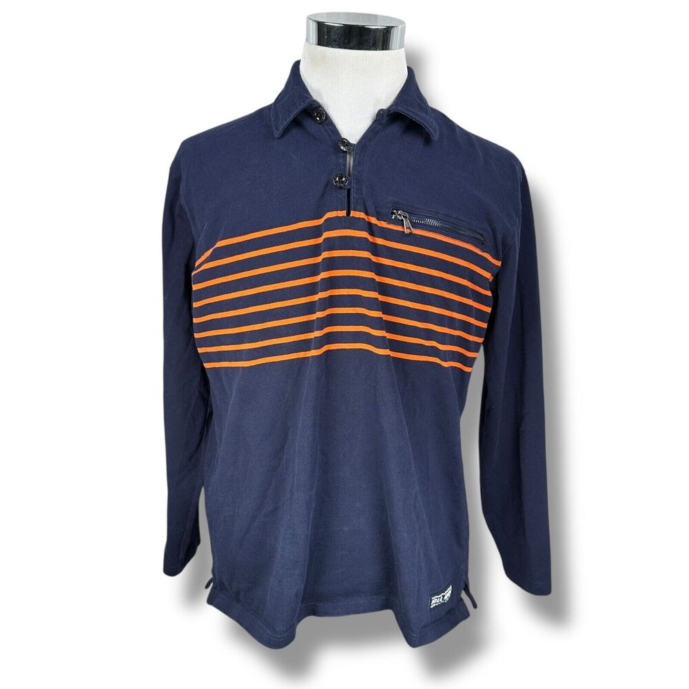 Vintage Ralph Lauren Polo Sport Sweatshirt Men’s Medium Stripe 90s Blue‎ Orange